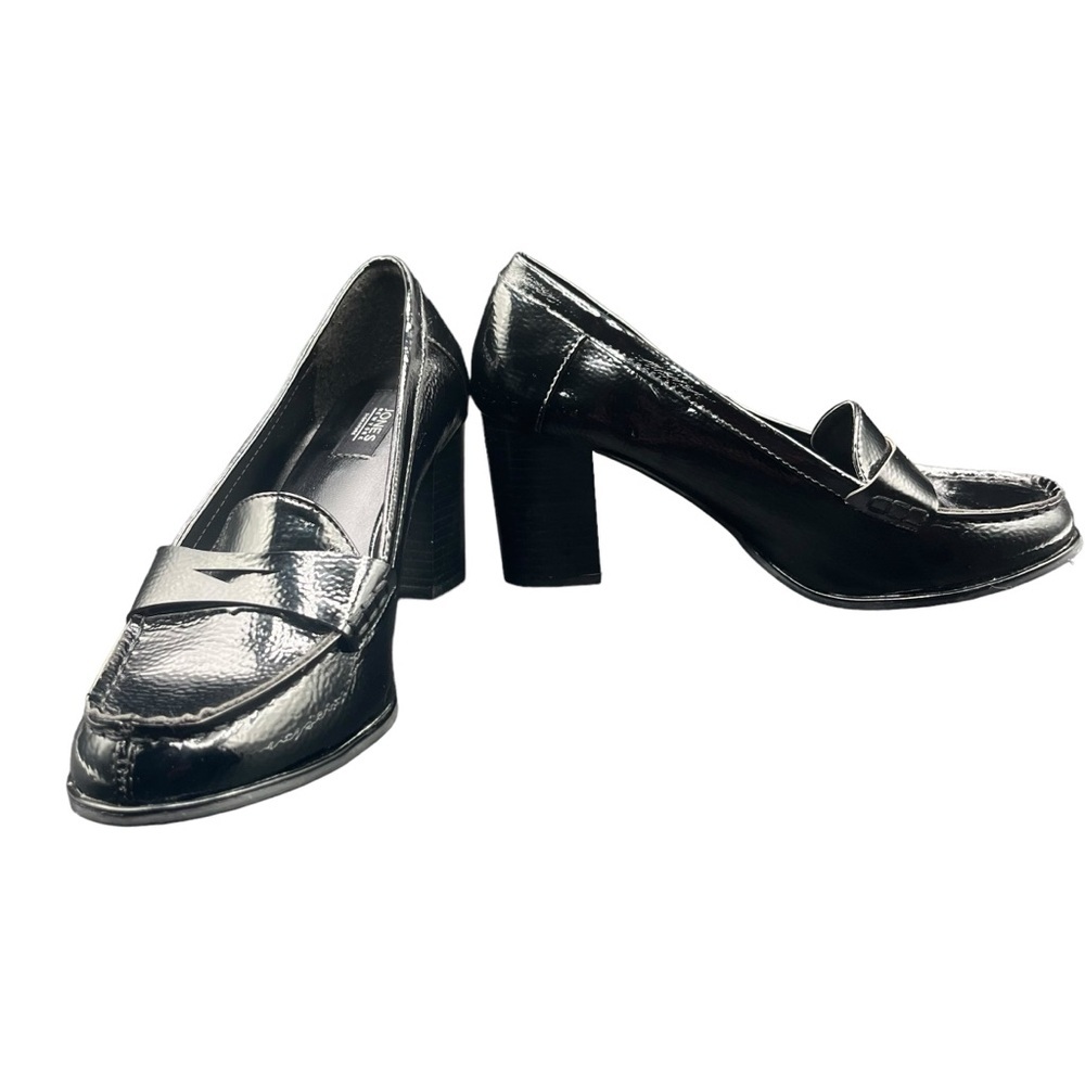 JONES NEW YORK BLACK PATENT LEATHER LOAFERS SIZE 7.5 - Picture 5 of 11